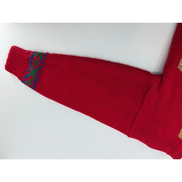 Red Knit Christmas Bear Sweater - Ugly Sweater Party - size Medium - Picture 4 of 4